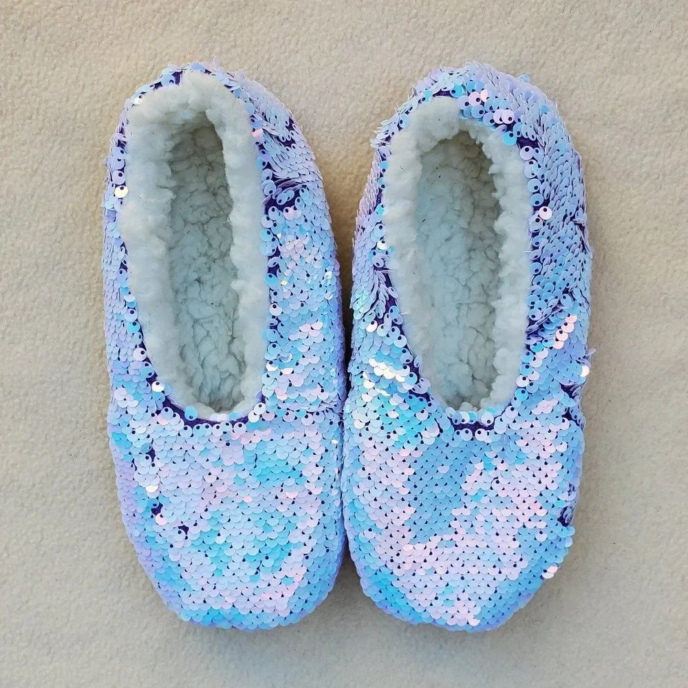 Unicorn color sequin slipper socks